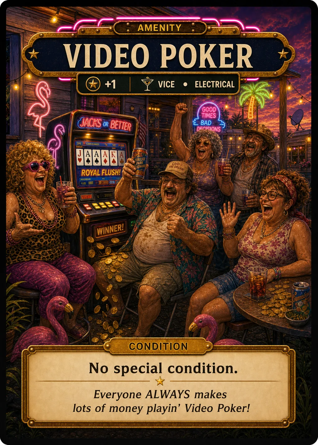 Video Poker Amenity card
