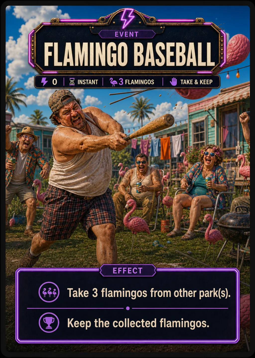 Flamingo Baseball event card