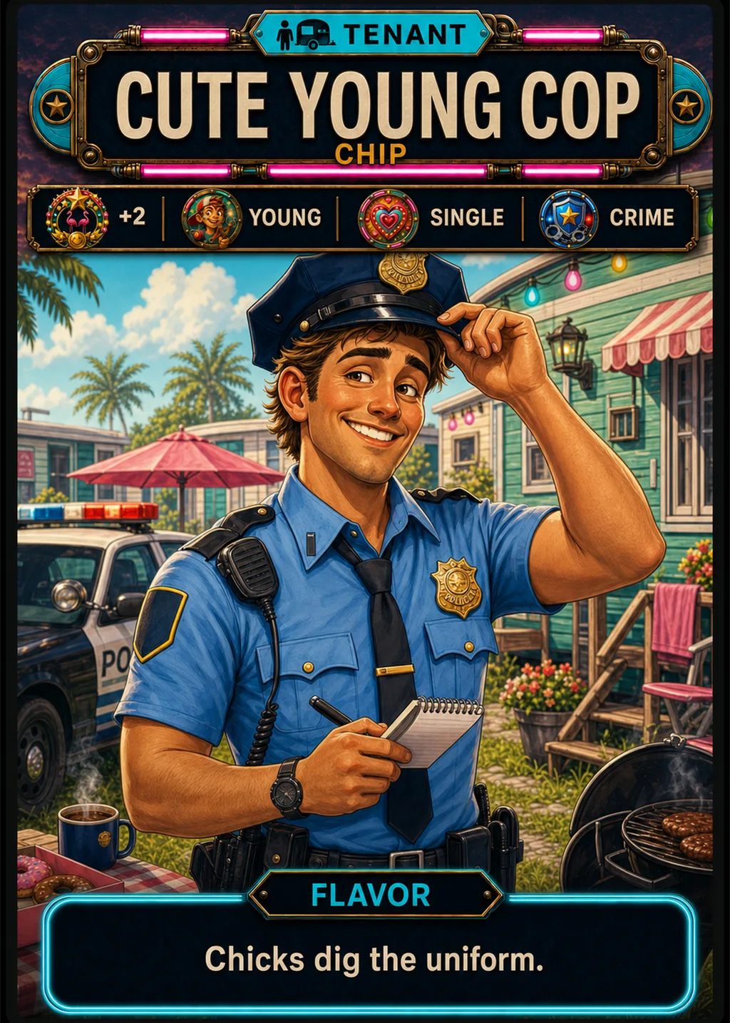 Cute Young Cop Tenant card